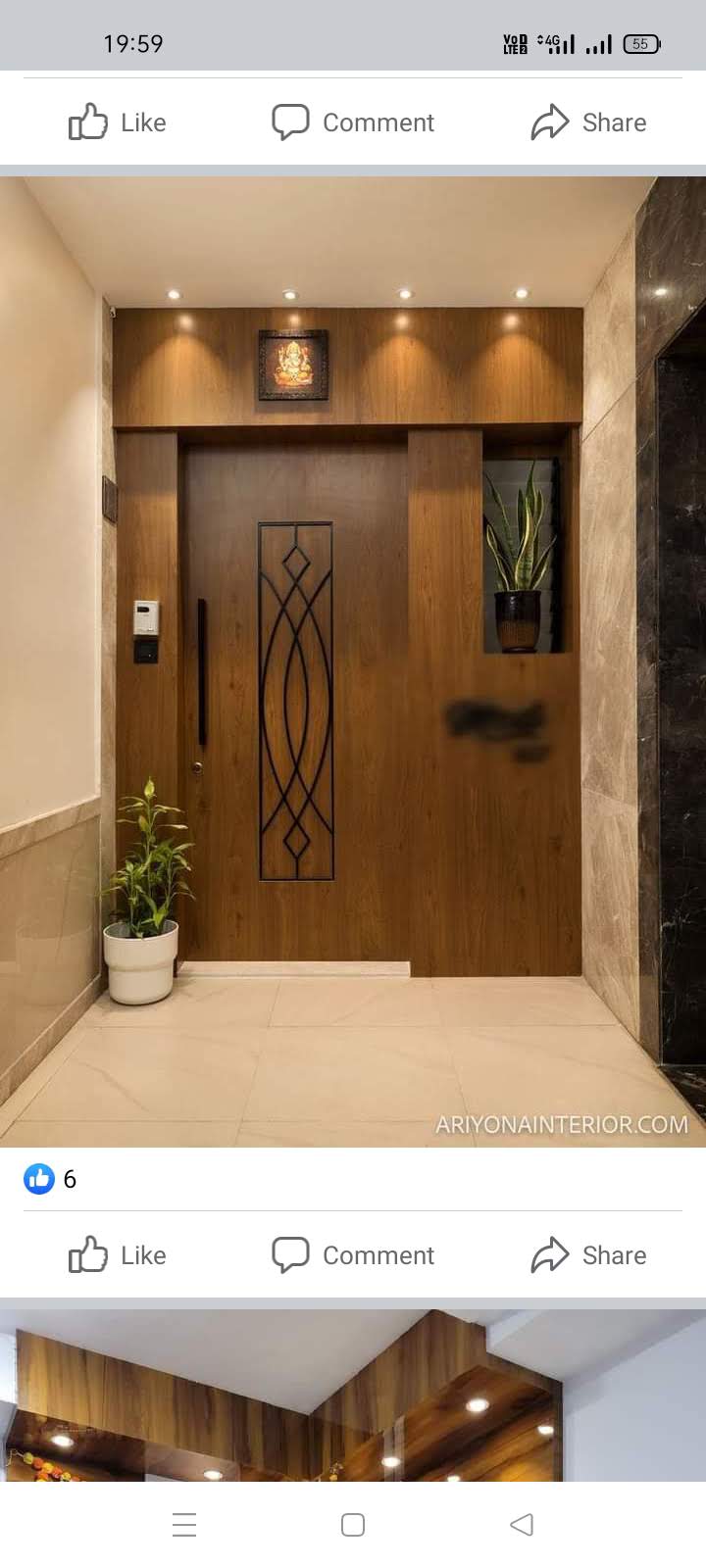Luxury Foyer Console Table with Fluted Wooden Panelling & Accent Mirror - Execution #